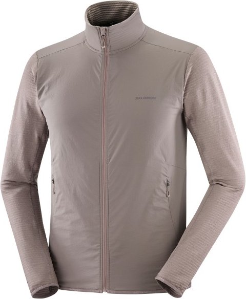 Salomon - Essential Lightwarm Hybrid - Fleecejacke Gr M braun/grau