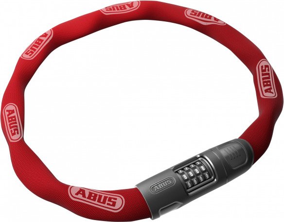 ABUS - Kettenschloss 8808C - Fahrradschloss Gr 85 cm rot