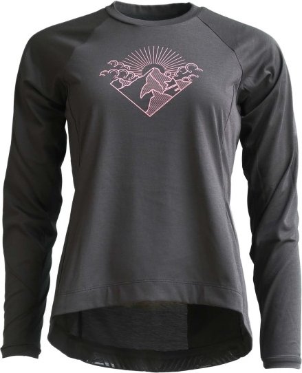 Thumbnail - Zimtstern - Women's Pureflowz Shirt L/S - Radtrikot Gr L schwarz/grau