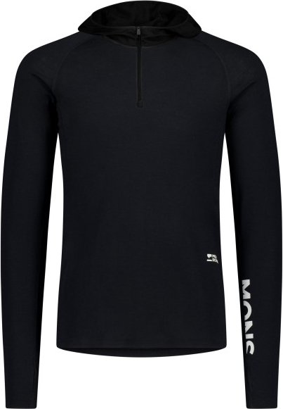 Mons Royale - Temple Merino Long Sleeve Hood - Merinolongsleeve Gr S schwarz