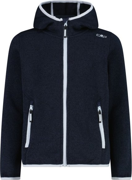 CMP - Girl's Jacket Fix Hood Jacquard Knitted 3H19825 - Fleecejacke Gr 128 blau