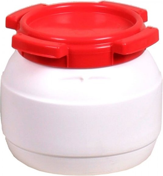 Thumbnail - Basic Nature - Weithalstonne Rund - Schutzbox Gr 3,6 l weiß/rot