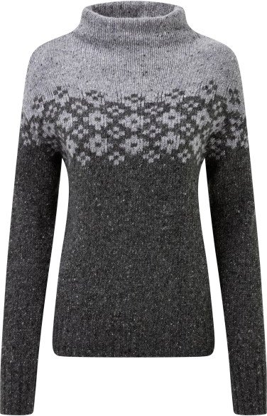 Thumbnail - Sherpa - Women's Mandari Mock Neck Sweater - Merinopullover Gr L grau