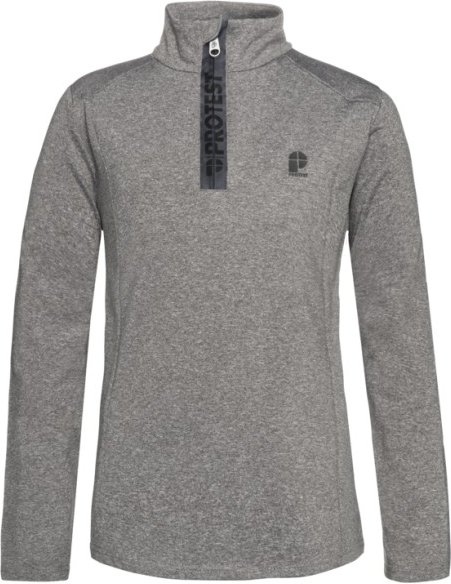 Thumbnail - Protest - Kid's Rewillowy 1/4 Zip Active Top - Fleecepullover Gr 140 grau