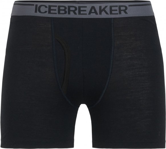 Thumbnail - Icebreaker - Anatomica Boxers with Fly - Merinounterwäsche Gr L schwarz