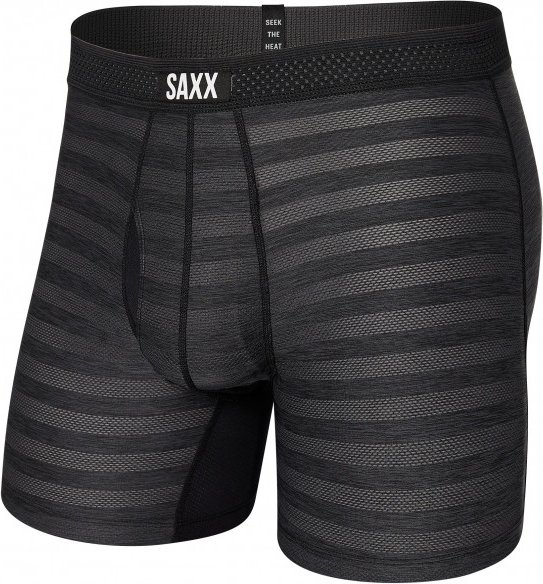 Thumbnail - Saxx - Droptemp Cooling Mesh Boxer Brief Fly - Kunstfaserunterwäsche Gr S schwarz