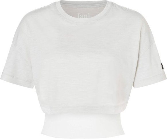 super.natural - Women's Crop Tee - Merinoshirt Gr XS weiß