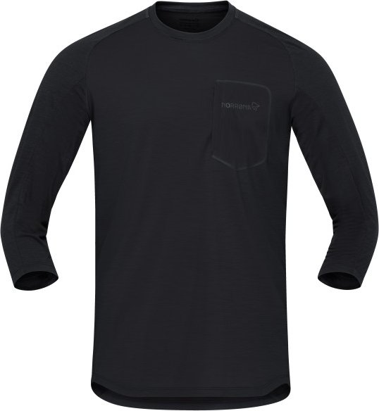 Norrøna - Skibotn Equaliser Merino 3/4 T-Shirt - Radtrikot Gr L schwarz