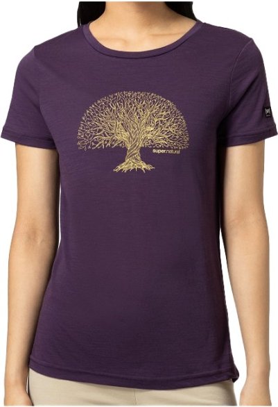 super.natural - Women's Tree of Knowledge Tee - Merinoshirt Gr XS lila