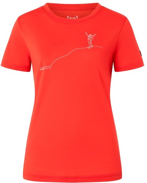 super.natural - Women's Gipfelglück Tee - Merinoshirt Gr L rot