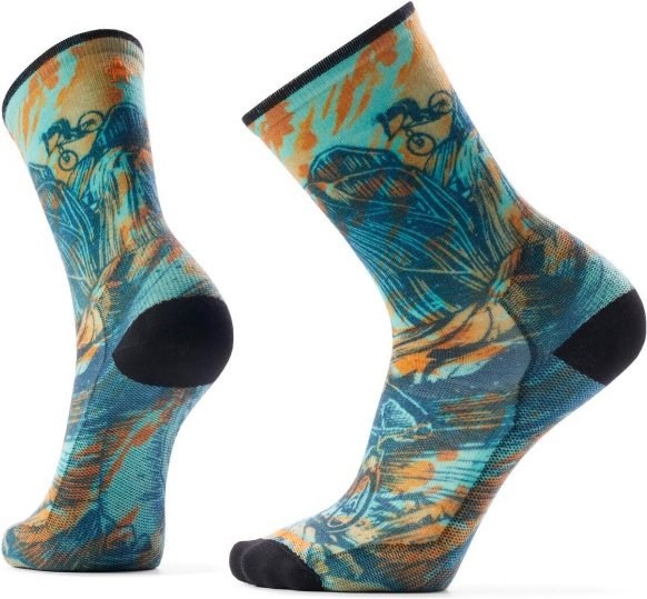 Smartwool - Bike Zero Cushion Rugged Ride Print Crew - Radsocken Gr 42-45 bunt