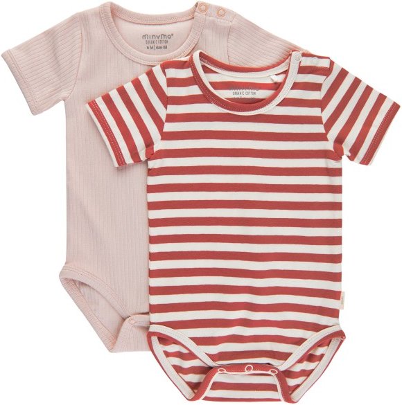 Thumbnail - Minymo - Kid's Body S/S (2-Pack) - Alltagsunterwäsche Gr 80 rosa
