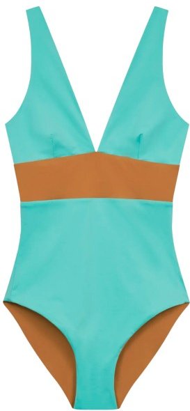 MYMARINI - Women's Plungesuit - Badeanzug Gr M türkis