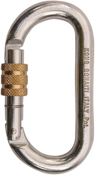 Kong - Oval Stahlschrauber - Stahlkarabiner grau