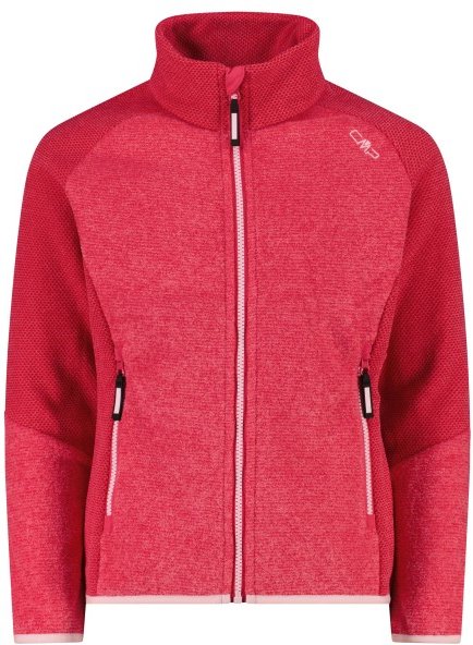 CMP - Girl's Jacket Jacquard Knitted Stripes - Fleecejacke Gr 104 rot