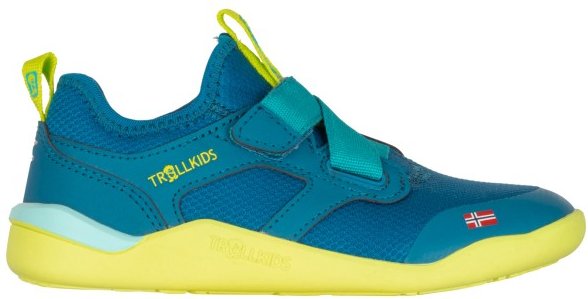 Trollkids - Kid's Bergen Hiker - Barfußschuhe Gr 38 blau/grün