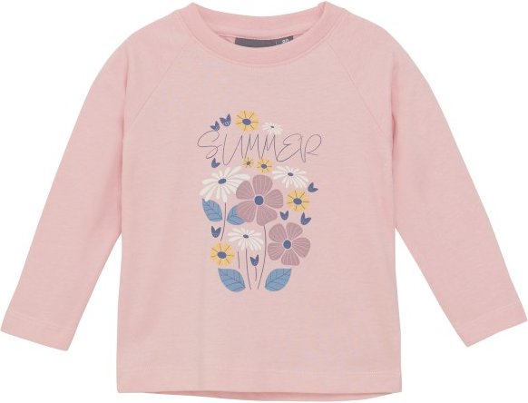 Color Kids - Baby T-Shirt with Chestprint L/S - Longsleeve Gr 104 rosa