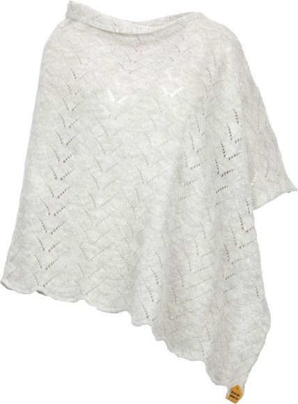 Thumbnail - Albmerino - Women's Ajour Poncho - Poncho Gr One Size grau/weiß
