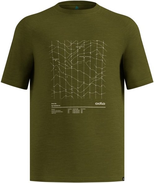 Odlo - Merino Tencel Hyper Map T-Shirt Crew Neck S/S - Merinoshirt Gr M guacamole melange