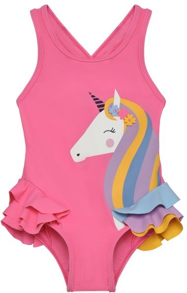 Color Kids - Kid's Swimsuit with Application - Badeanzug Gr 116 rosa