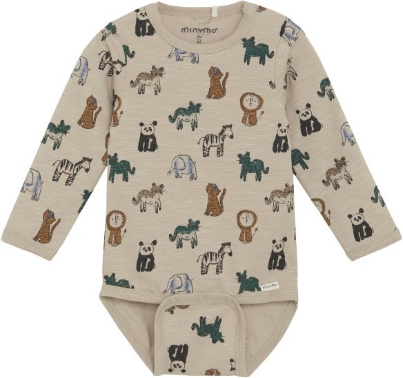 Minymo - Kid's Body L/S AOP - Alltagsunterwäsche Gr 68 beige