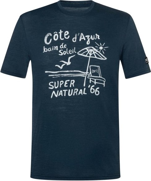 super.natural - Cote D'Azur Tee - Merinoshirt Gr M blau