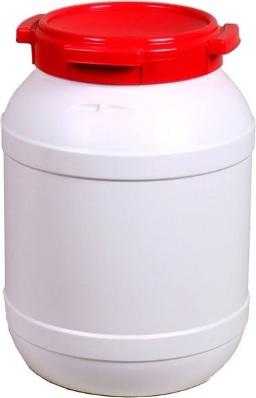 Thumbnail - Basic Nature - Weithalstonne Rund - Schutzbox Gr 26 l weiß/rot