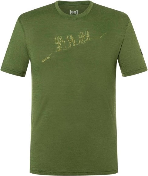 super.natural - Hiking Tee - Merinoshirt Gr 52 - L oliv