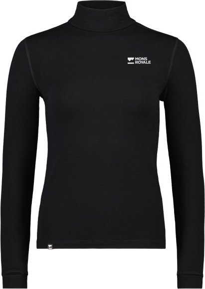 Thumbnail - Mons Royale - Women's Cascade Mock Neck L/S - Merinounterwäsche Gr XL schwarz