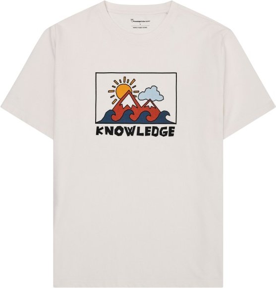 KnowledgeCotton Apparel - Regenerative Organic Cotton Front Print T-Shirt - T-Shirt Gr L weiß