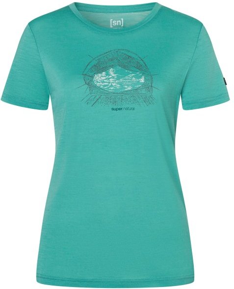 super.natural - Women's Tent View Tee - Merinoshirt Gr XS grün/ various
