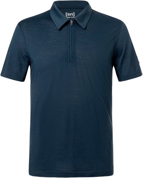 super.natural - Zip Polo - Merinoshirt Gr XL blau