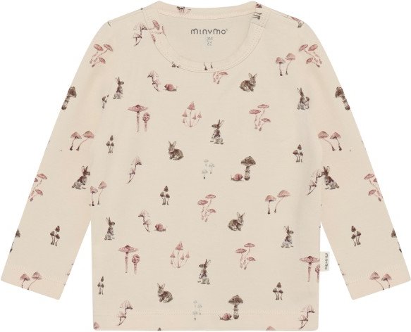 Minymo - Kid's T-Shirt L/S AOP No. 114065 - Longsleeve Gr 92 beige