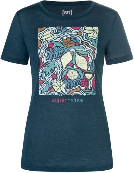 super.natural - Women's Dolce Vita Tee - Merinoshirt Gr XS blau
