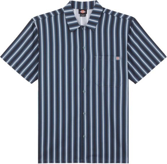 Dickies - Multi Stripe Work Shirt S/S - Hemd Gr S blau