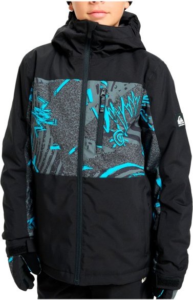 Quiksilver - Kid's Side Hit Printed Jacket - Skijacke Gr M - 12 Years schwarz