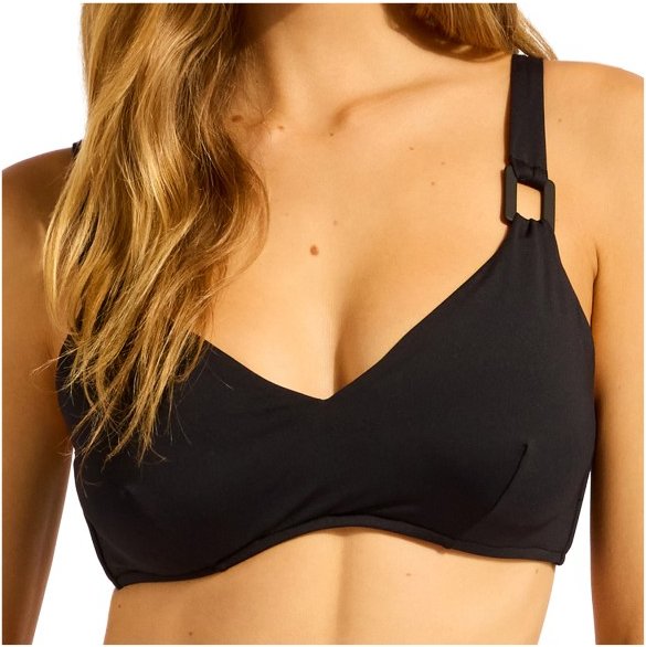 Seafolly - Women's S.Collective F Cup Halter Bra - Bikini-Top Gr 38 schwarz