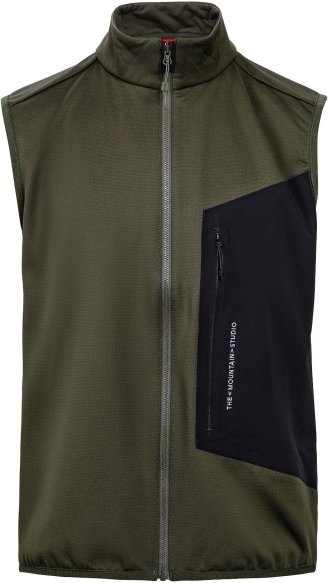 The Mountain Studio - Techno Grid Fleece Vest - Fleeceweste Gr M oliv