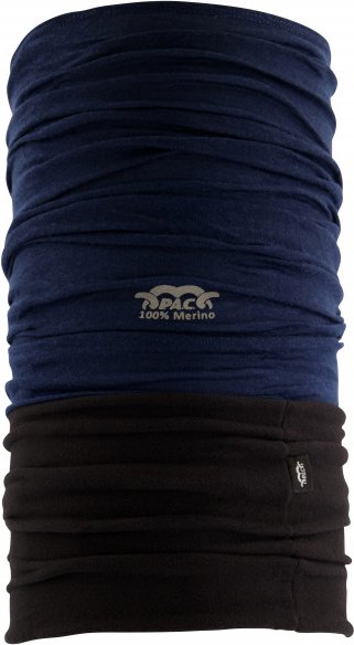 P.A.C. - Merino Fleece - Schlauchschal Gr One Size blau/schwarz