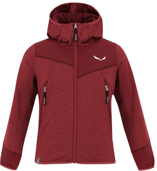 Salewa - Kid's Agner Melange PolarLite Full Zip Hoody - Fleecejacke Gr 140 rot