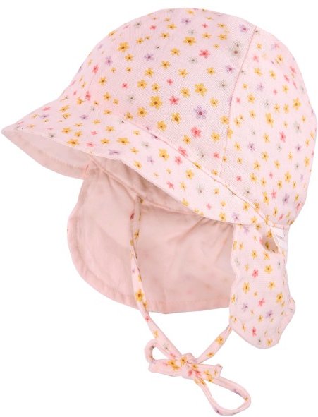 maximo - Baby's Schildmütze Band Musselinstoff Nackenschutz - Cap Gr 43 cm rosa