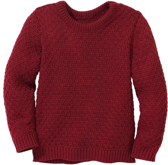 Thumbnail - disana - Kid's Aran-Pullover - Wollpullover Gr 122/128 rot
