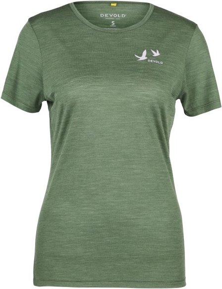 Thumbnail - Devold - Women's Active Birds Tee - Merinoshirt Gr M forest