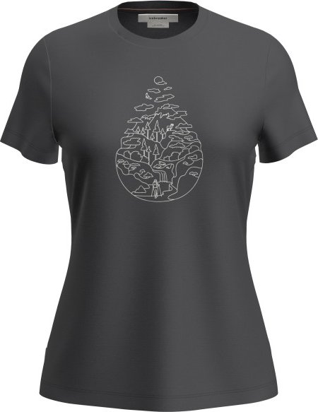 Icebreaker - Women's Merino 150 Tech Lite III S/S Hike Path - Merinoshirt Gr M obsidian