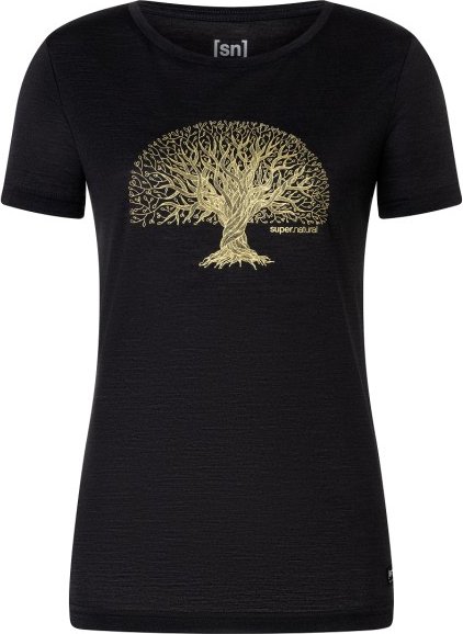 super.natural - Women's Tree of Knowledge Tee - Merinoshirt Gr XS schwarz
