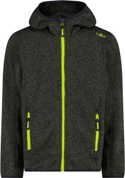 CMP - Boy's Jacket Fix Hood Jacquard Knitted - Fleecejacke Gr 128 schwarz