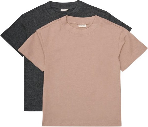 Minymo - Kid's T-Shirt S/S Loose Fit 6683 (2-Pack) - T-Shirt Gr 116 braun