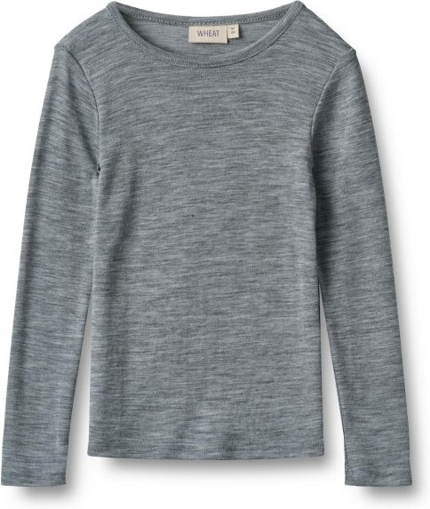 Thumbnail - WHEAT - Kid's Wool T-Shirt L/S Alfie - Merinounterwäsche Gr 92 grau