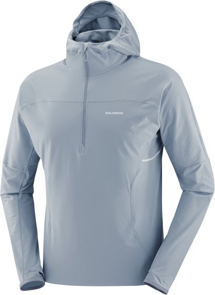 Salomon - Sense Aero Hybrid Half Zip Hoodie - Funktionsshirt Gr S grau