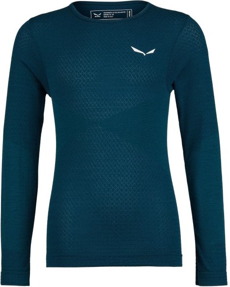 Salewa - Kid's Zebru Medium Warm ARM L/S Tee - Merinounterwäsche Gr 152 blau